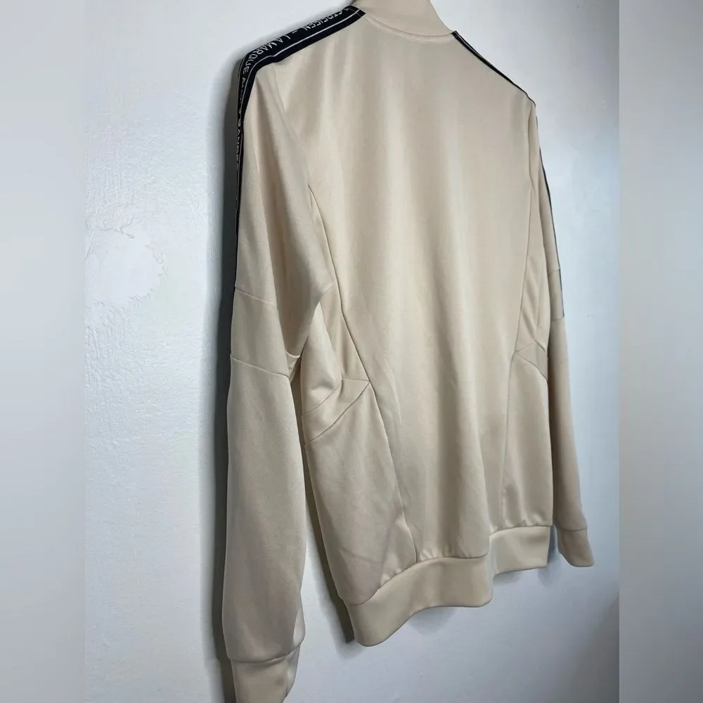 Adidas The Brand With The 3 Stripes Cream Track Zip Up Jacket Size Small